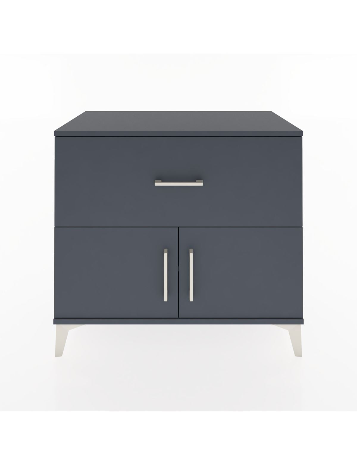 Hyperion Şifonyer Tek Raflı Tek Çekmeceli 2 Kapaklı 88x44x80 Antrasit-Antrasit