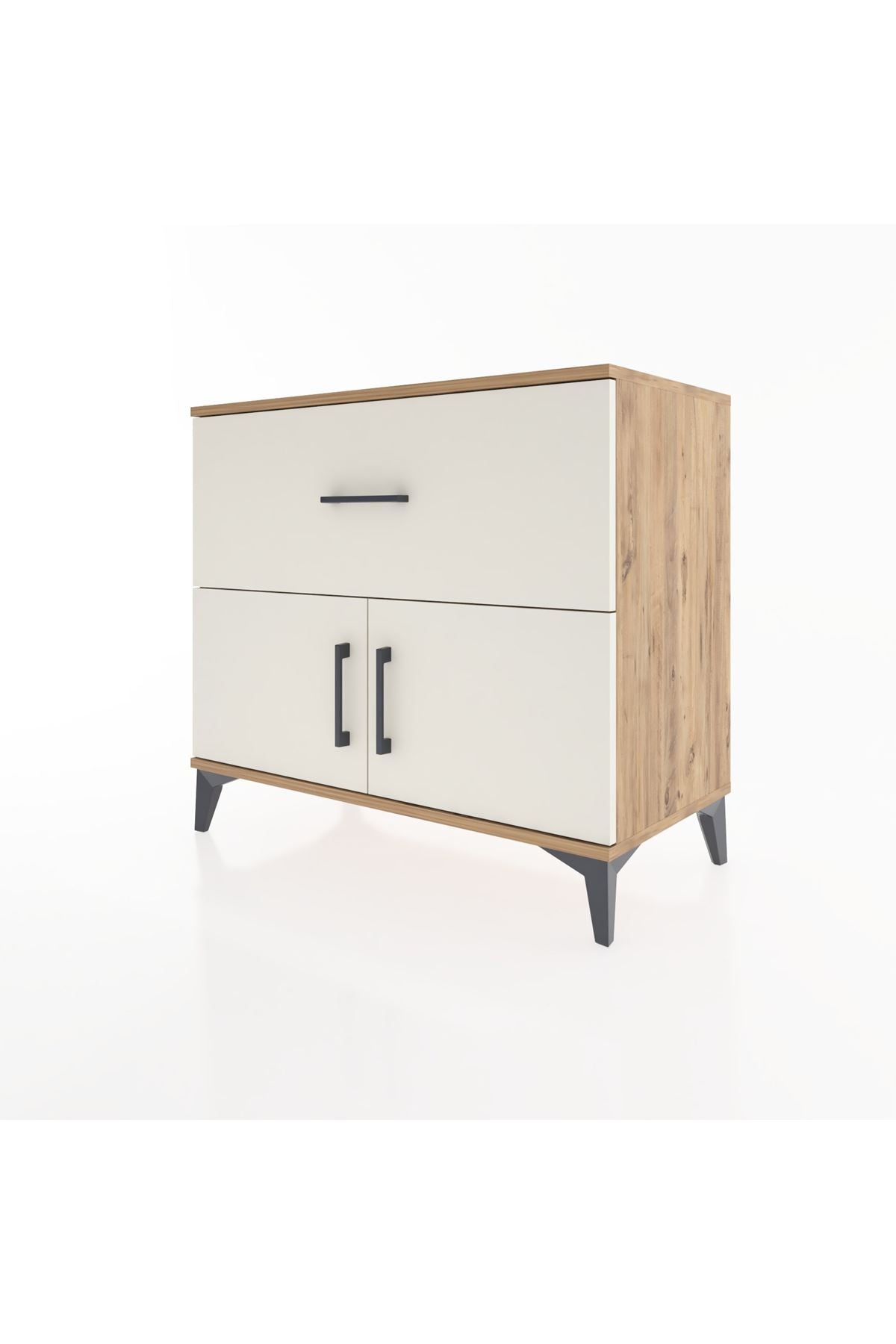 Hyperion Şifonyer Tek Raflı Tek Çekmeceli 2 Kapaklı 88x44x80 Çam-Aytaşı