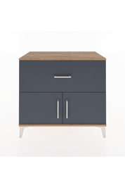 Hyperion Şifonyer Tek Raflı Tek Çekmeceli 2 Kapaklı 88x44x80 Çam-Antrasit