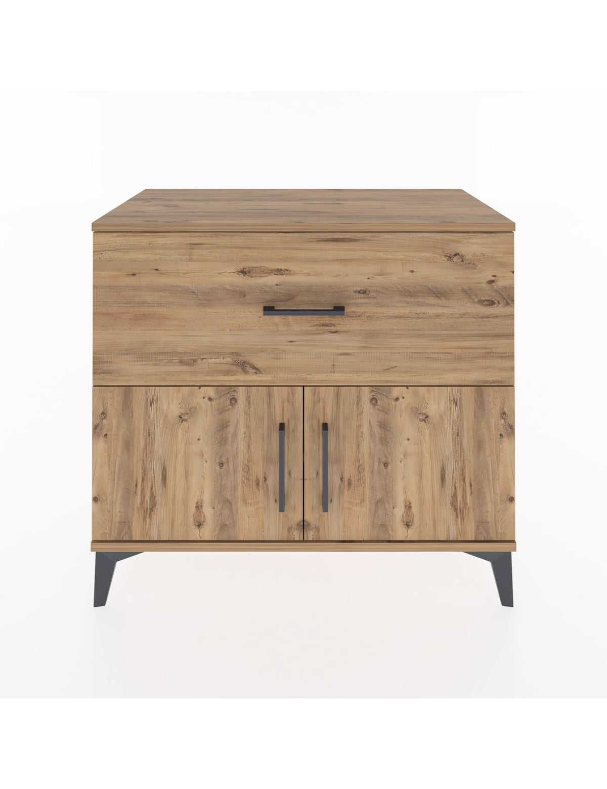 Hyperion Şifonyer Tek Raflı Tek Çekmeceli 2 Kapaklı 88x44x80 Çam-Çam