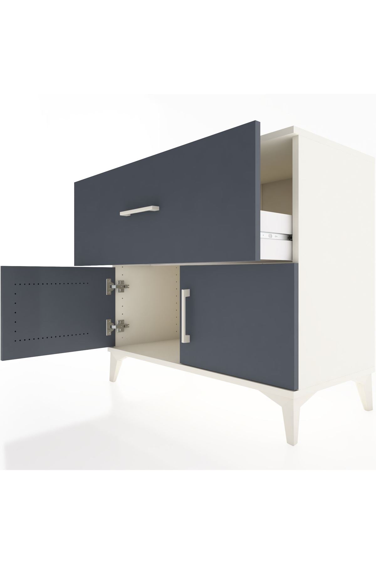 Hyperion Şifonyer Tek Çekmeceli 2 Kapaklı 88x44x80 Aytaşı-Antrasit