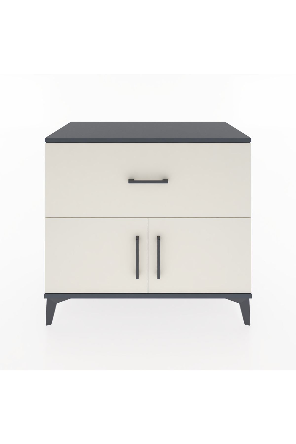 Hyperion Şifonyer Tek Çekmeceli 2 Kapaklı 88x44x80 Antrasit-Aytaşı