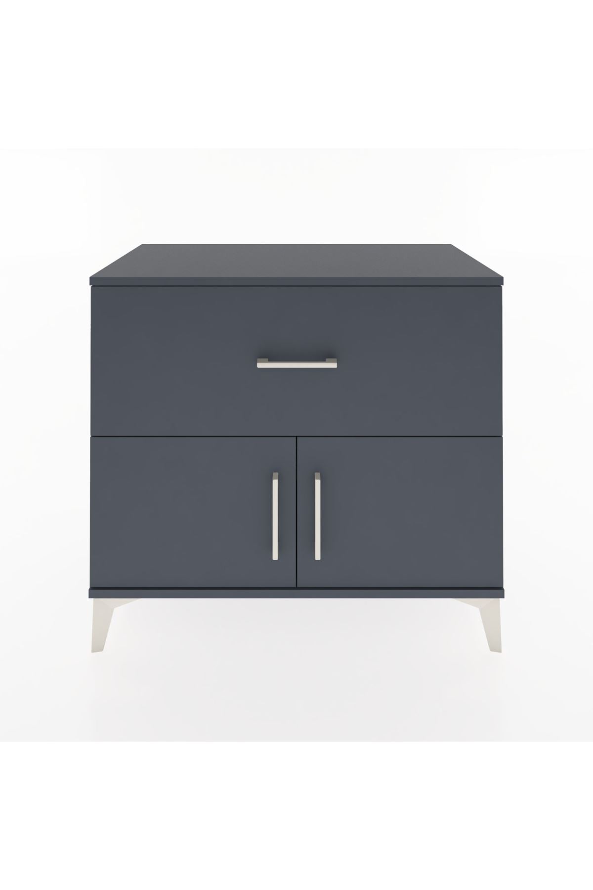 Hyperion Şifonyer Tek Çekmeceli 2 Kapaklı 88x44x80 Antrasit-Antrasit