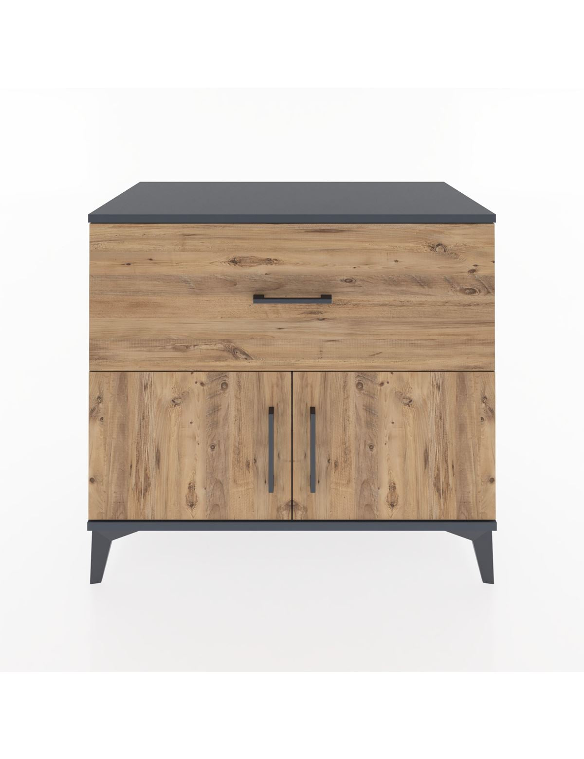 Hyperion Şifonyer Tek Çekmeceli 2 Kapaklı 88x44x80 Antrasit-Çam