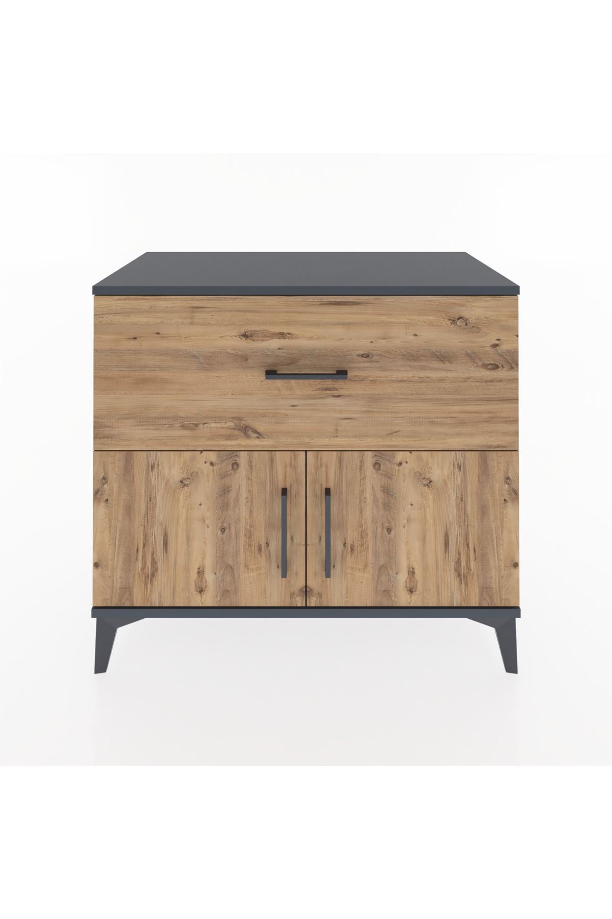 Hyperion Şifonyer Tek Çekmeceli 2 Kapaklı 88x44x80 Antrasit-Çam