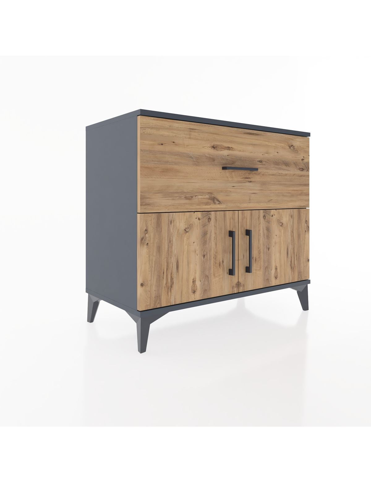 Hyperion Şifonyer Tek Çekmeceli 2 Kapaklı 88x44x80 Antrasit-Çam