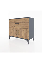 Hyperion Şifonyer Tek Çekmeceli 2 Kapaklı 88x44x80 Antrasit-Çam