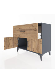 Hyperion Şifonyer Tek Çekmeceli 2 Kapaklı 88x44x80 Antrasit-Çam