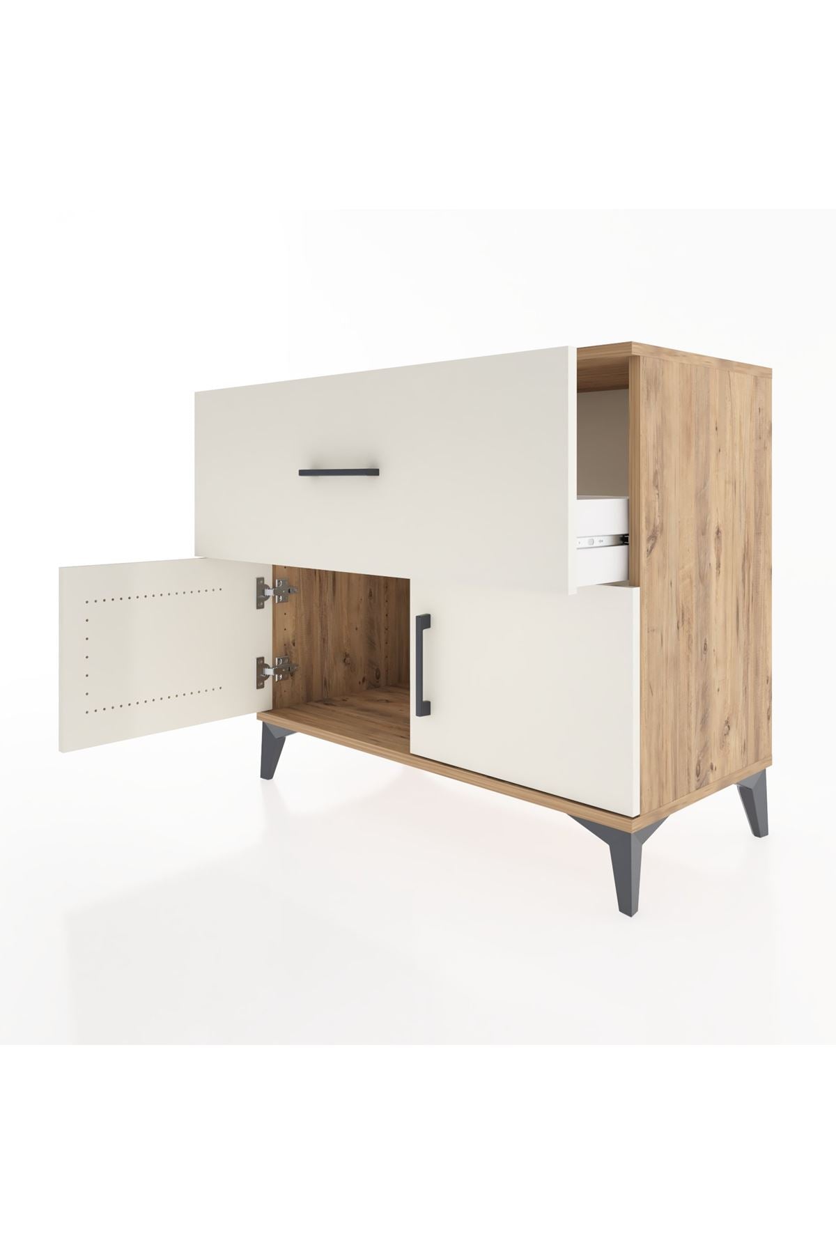 Hyperion Şifonyer Tek Çekmeceli 2 Kapaklı 88x44x80 Çam-Aytaşı