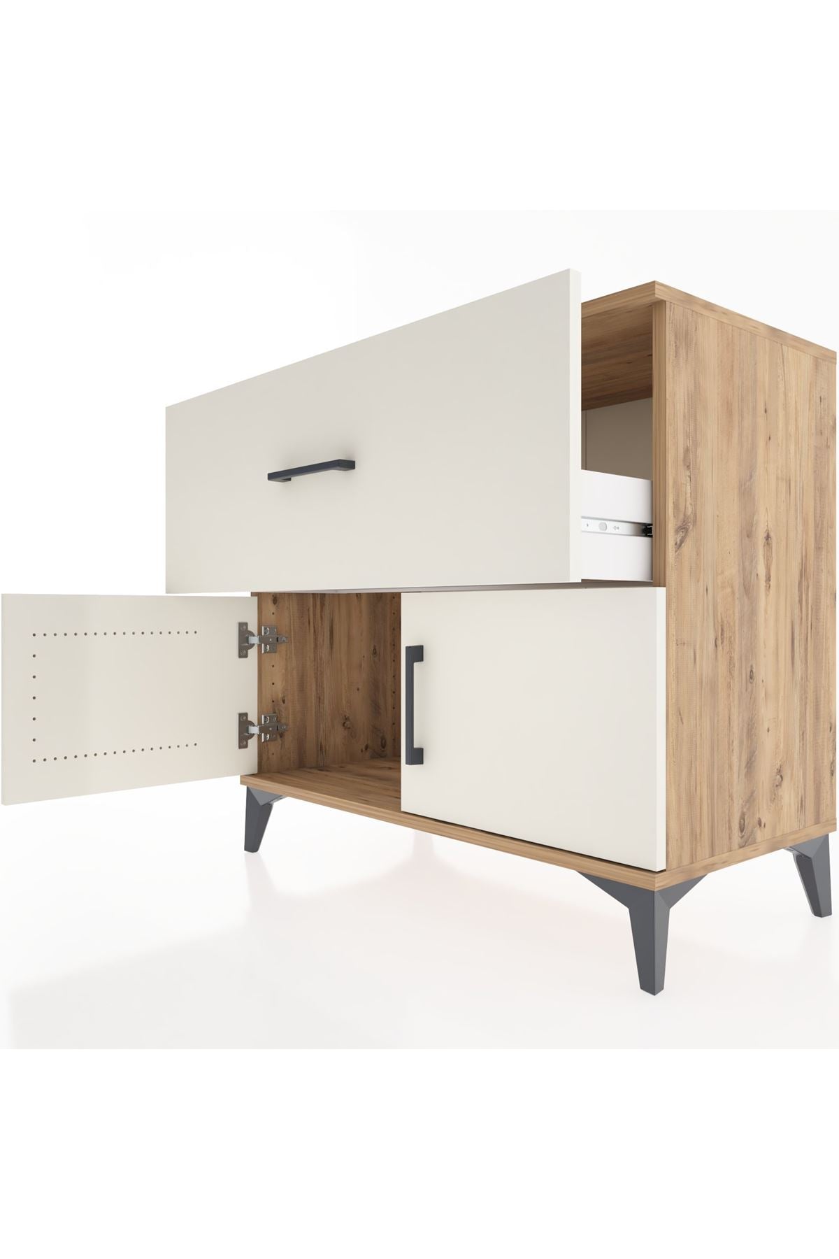 Hyperion Şifonyer Tek Çekmeceli 2 Kapaklı 88x44x80 Çam-Aytaşı