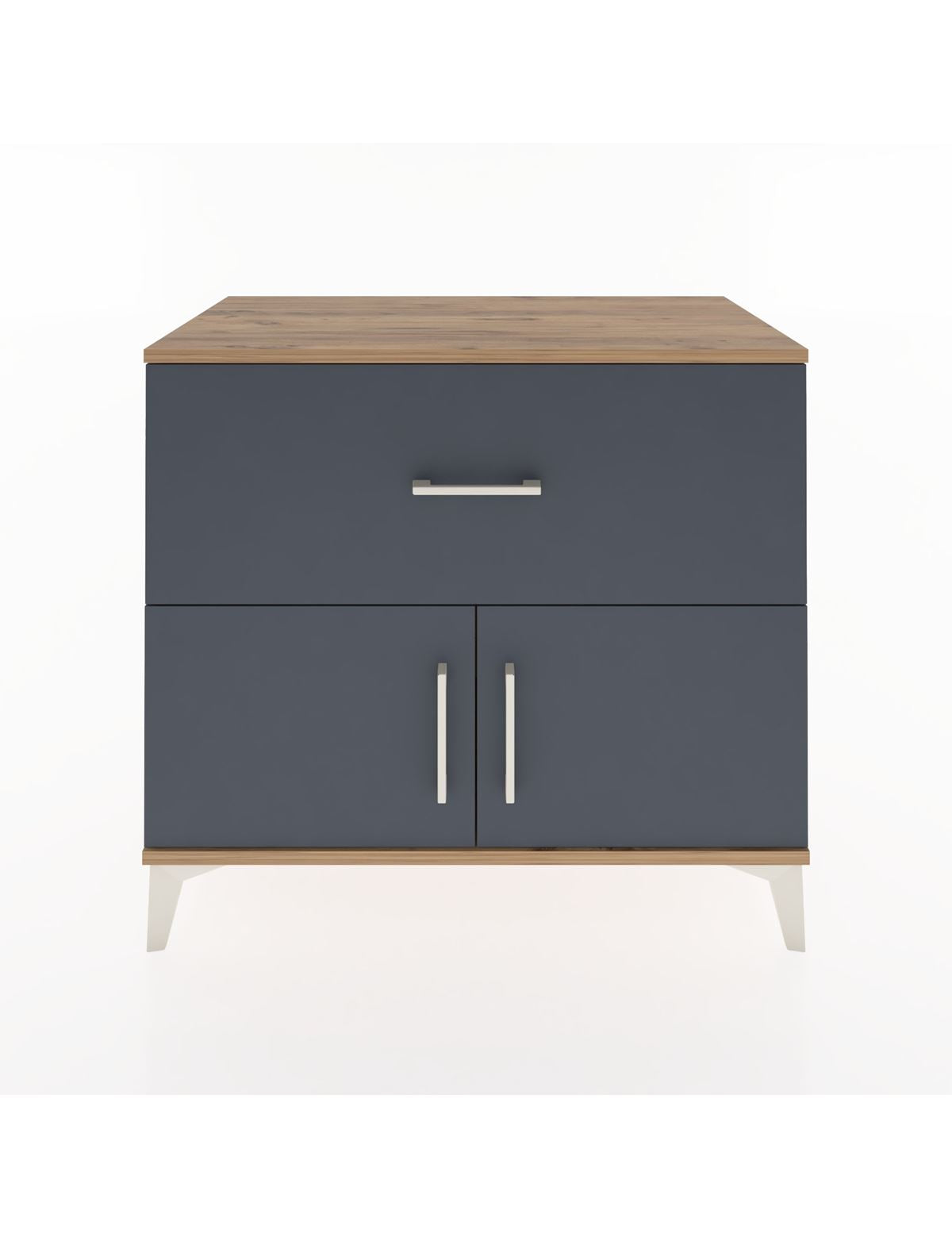 Hyperion Şifonyer Tek Çekmeceli 2 Kapaklı 88x44x80 Çam-Antrasit