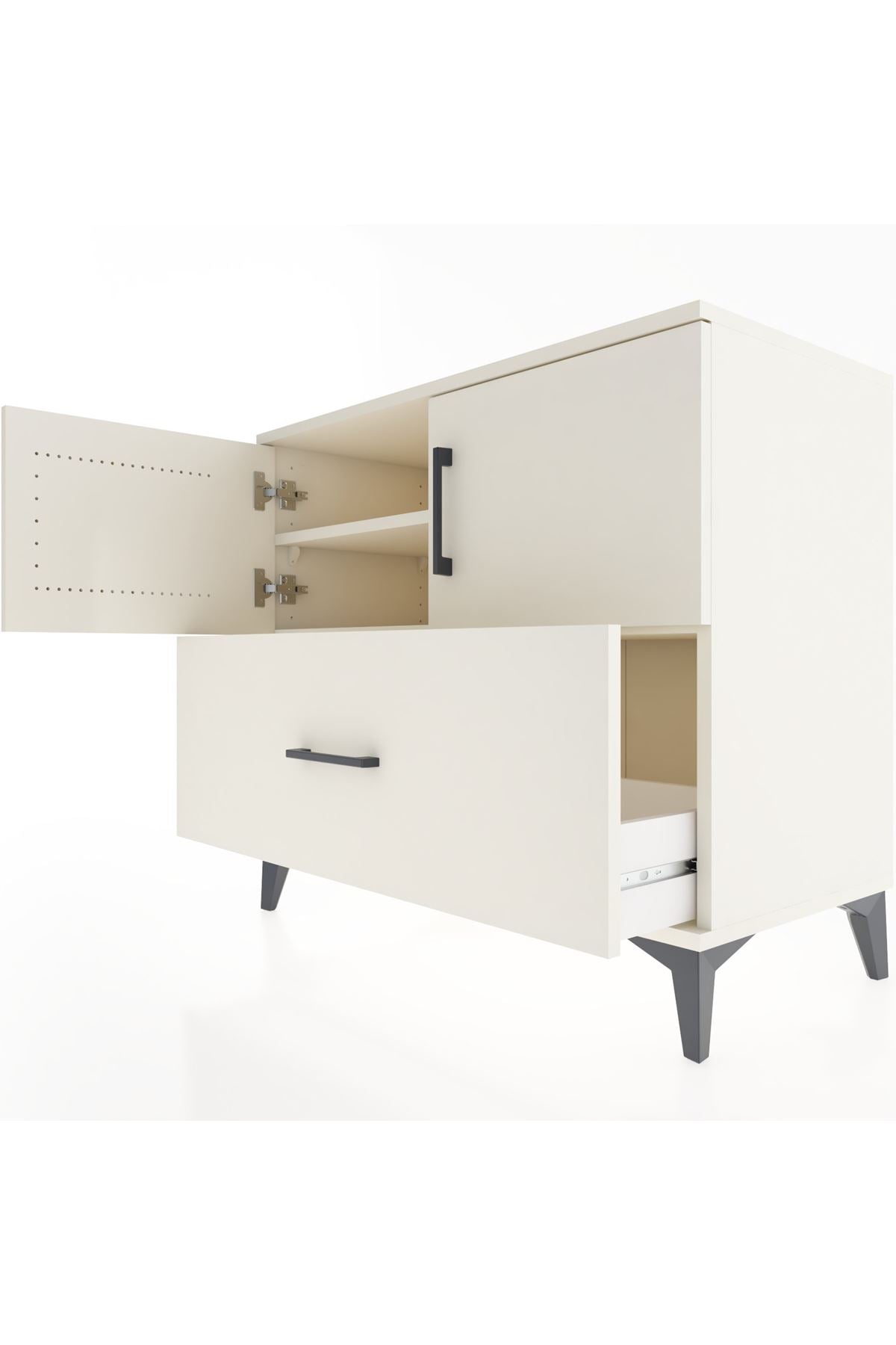 Hyperion Şifonyer 2 Raflı Tek Çekmeceli 2 Kapaklı 88x44x80 Aytaşı-Aytaşı