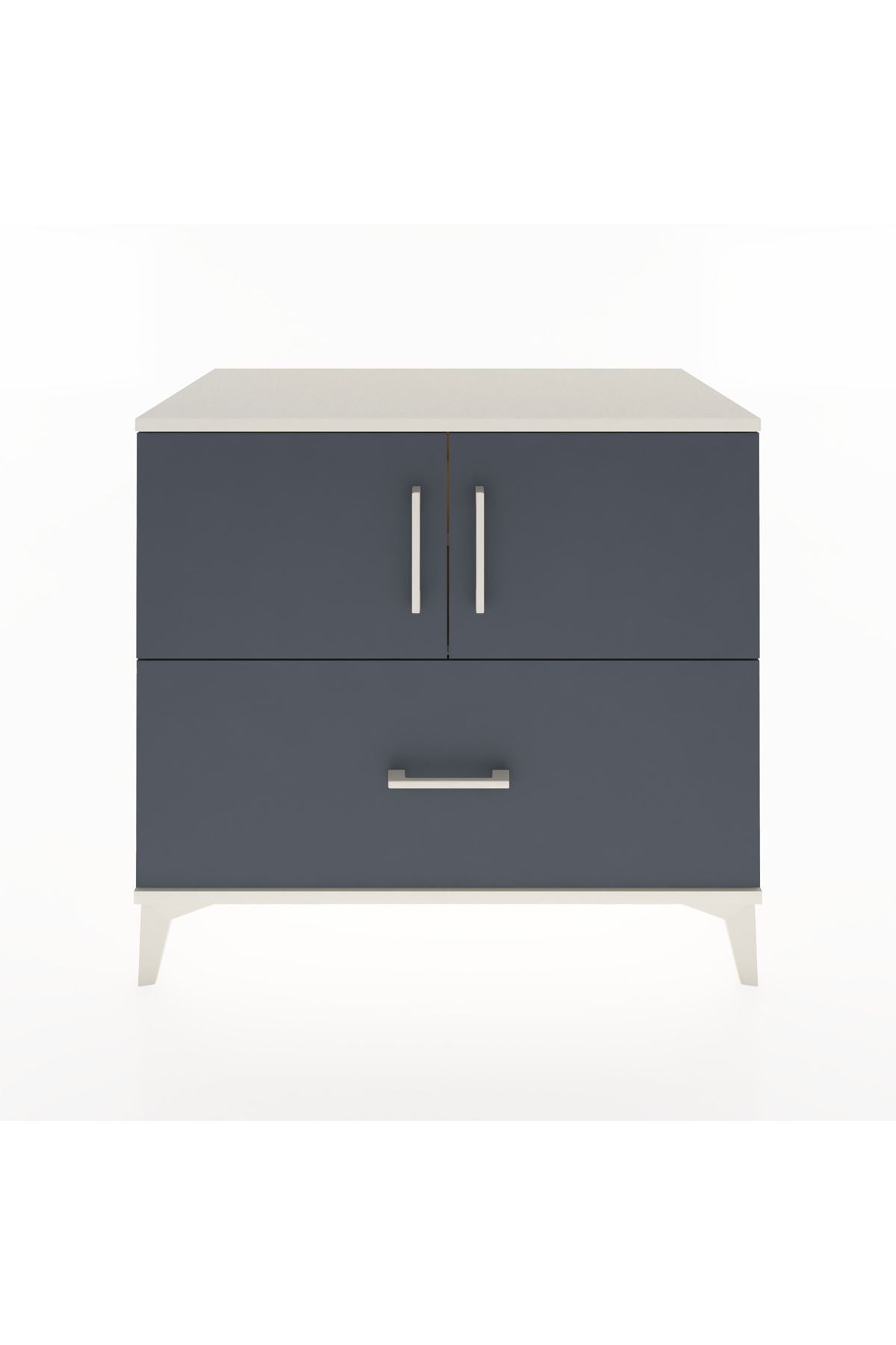 Hyperion Şifonyer 2 Raflı Tek Çekmeceli 2 Kapaklı 88x44x80 Aytaşı-Antrasit