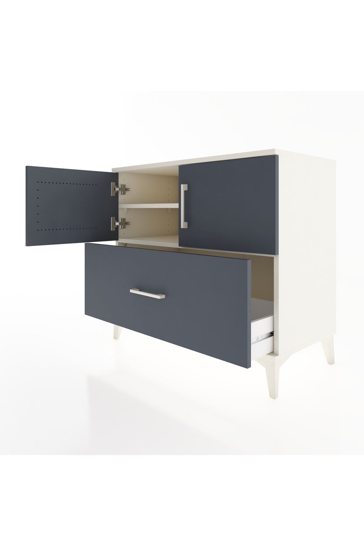 Hyperion Şifonyer 2 Raflı Tek Çekmeceli 2 Kapaklı 88x44x80 Aytaşı-Antrasit