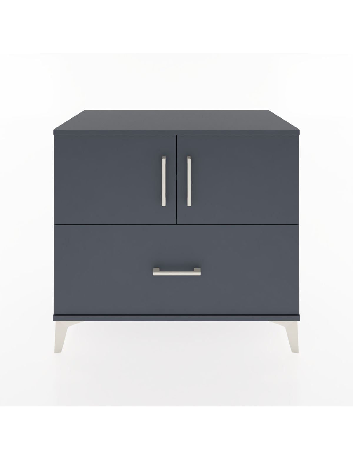 Hyperion Şifonyer 2 Raflı Tek Çekmeceli 2 Kapaklı 88x44x80 Antrasit-Antrasit