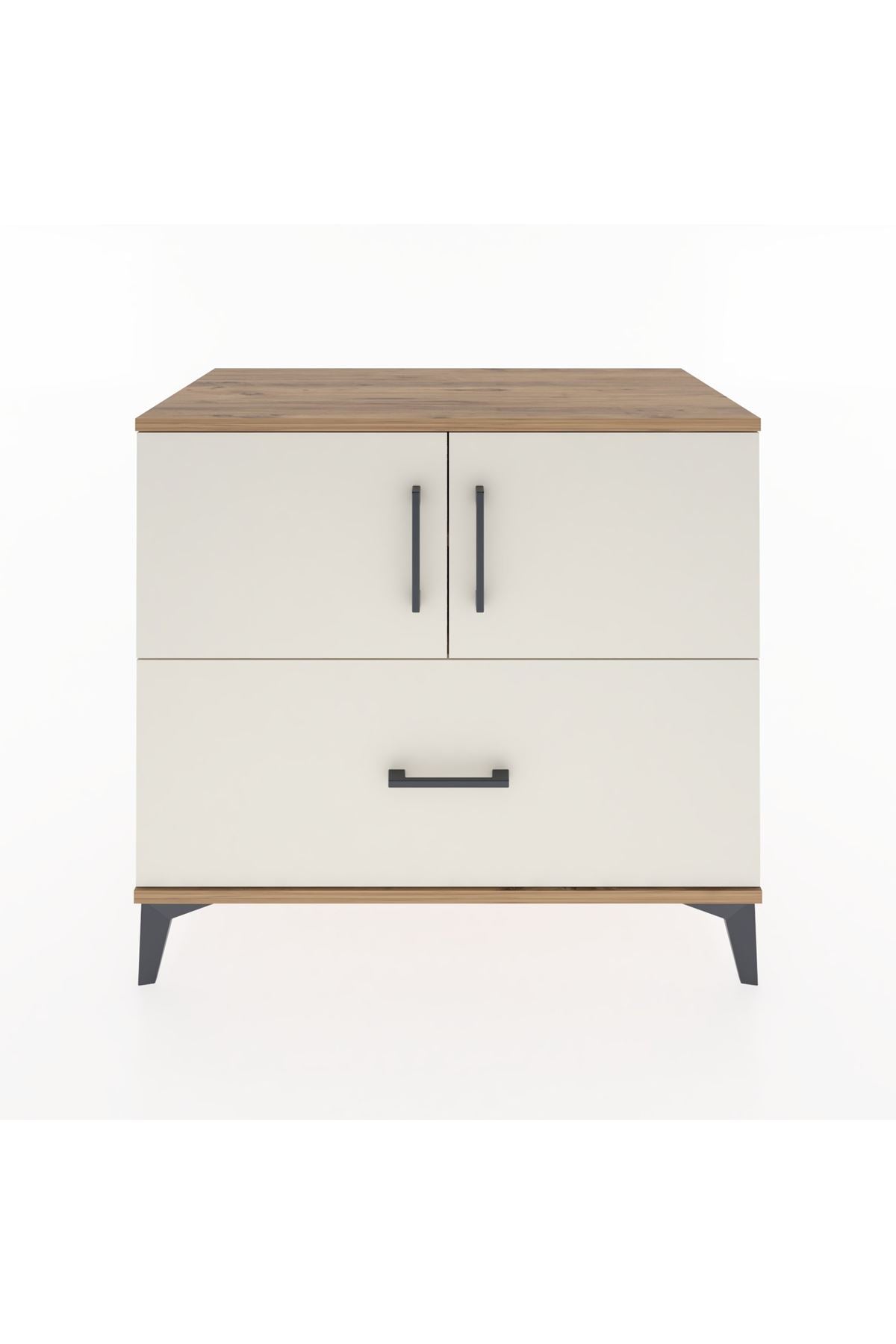 Hyperion Şifonyer 2 Raflı Tek Çekmeceli 2 Kapaklı 88x44x80 Çam-Aytaşı