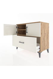 Hyperion Şifonyer 2 Raflı Tek Çekmeceli 2 Kapaklı 88x44x80 Çam-Aytaşı