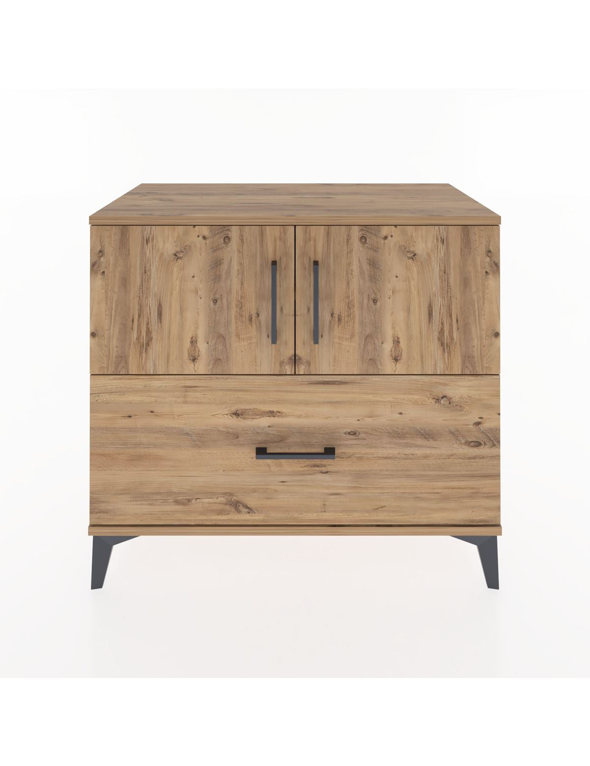 Hyperion Şifonyer 2 Raflı Tek Çekmeceli 2 Kapaklı 88x44x80 Çam-Çam