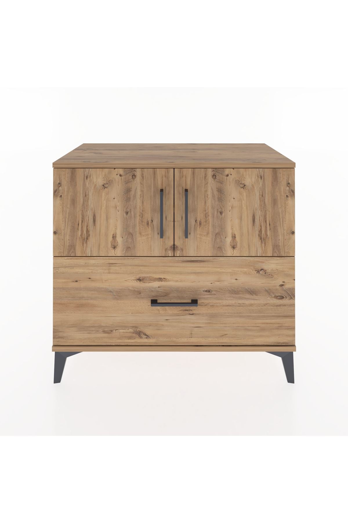 Hyperion Şifonyer 2 Raflı Tek Çekmeceli 2 Kapaklı 88x44x80 Çam-Çam