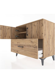 Hyperion Şifonyer 2 Raflı Tek Çekmeceli 2 Kapaklı 88x44x80 Çam-Çam