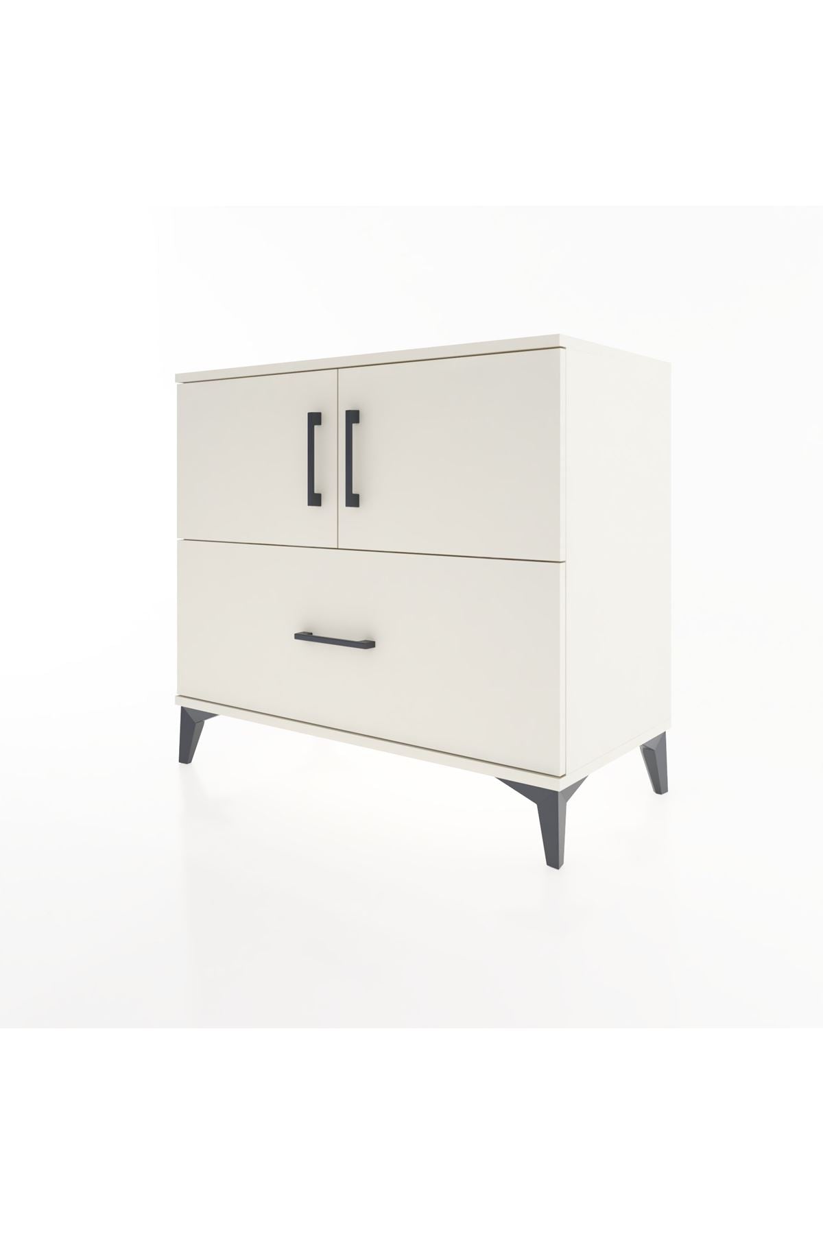 Hyperion Şifonyer Tek Raflı Tek Çekmeceli 2 Kapaklı 88x44x80 Aytaşı-Aytaşı