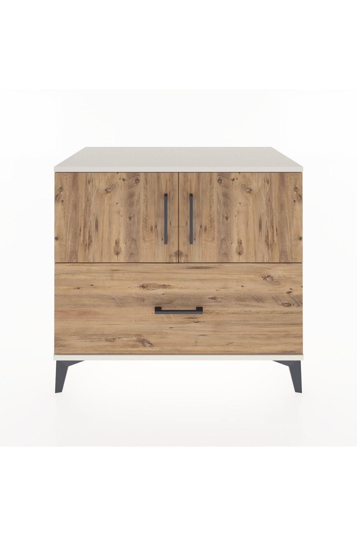 Hyperion Şifonyer Tek Raflı Tek Çekmeceli 2 Kapaklı 88x44x80 Aytaşı-Çam