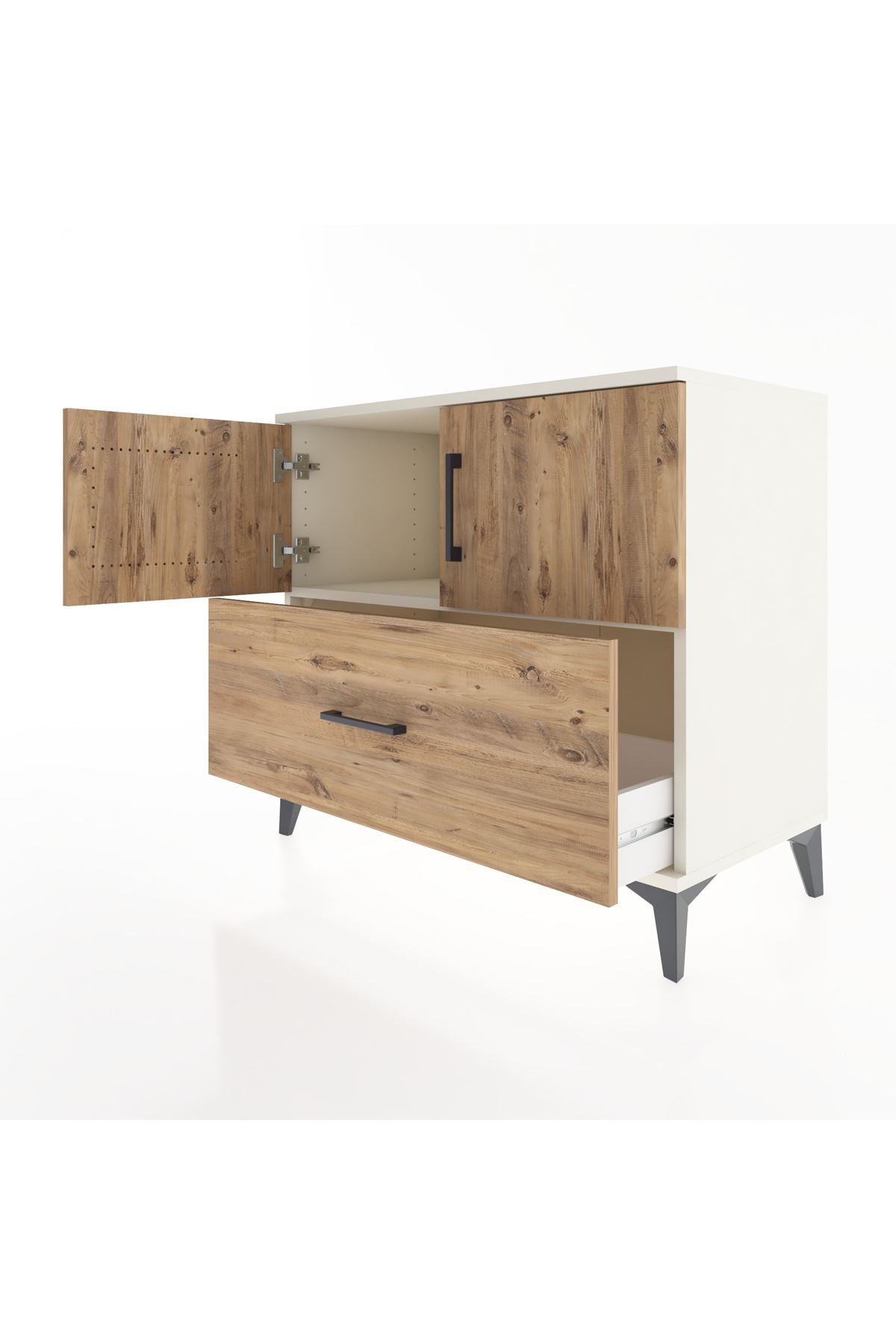 Hyperion Şifonyer Tek Raflı Tek Çekmeceli 2 Kapaklı 88x44x80 Aytaşı-Çam