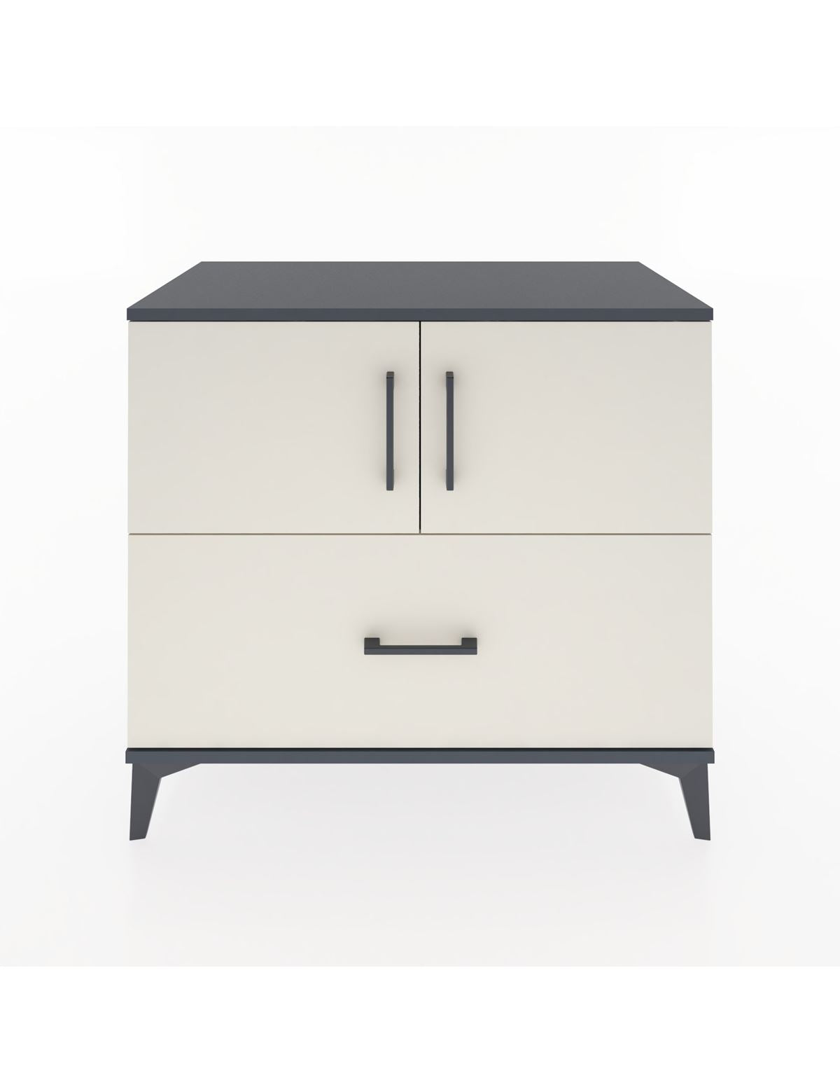 Hyperion Şifonyer Tek Raflı Tek Çekmeceli 2 Kapaklı 88x44x80 Antrasit-Aytaşı