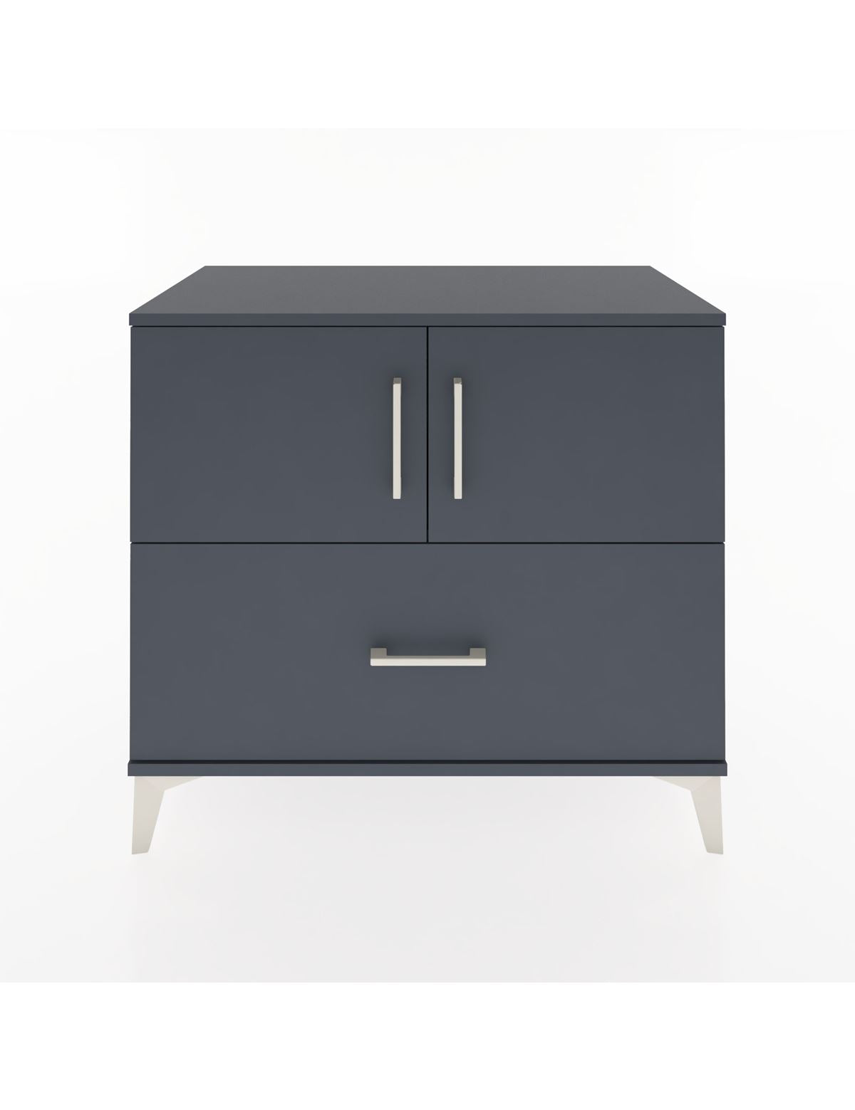 Hyperion Şifonyer Tek Raflı Tek Çekmeceli 2 Kapaklı 88x44x80 Antrasit-Antrasit