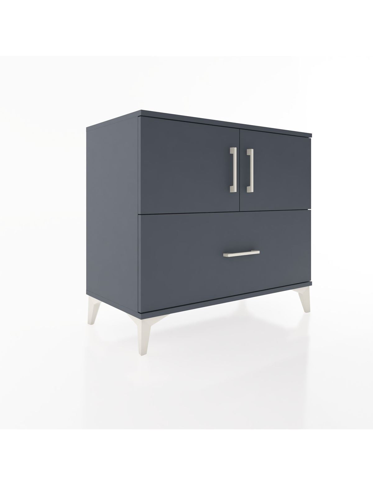 Hyperion Şifonyer Tek Raflı Tek Çekmeceli 2 Kapaklı 88x44x80 Antrasit-Antrasit