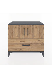 Hyperion Şifonyer Tek Raflı Tek Çekmeceli 2 Kapaklı 88x44x80 Antrasit-Çam