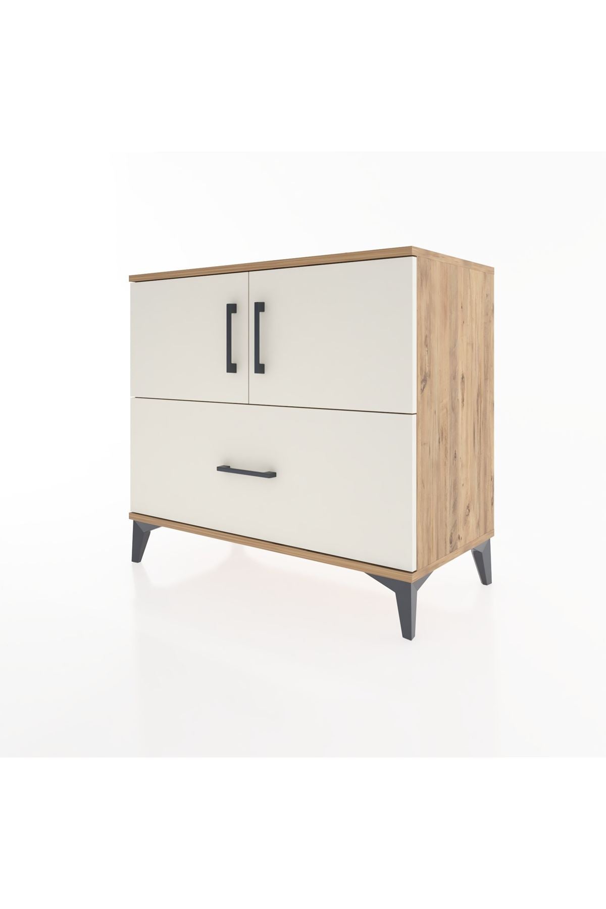 Hyperion Şifonyer Tek Raflı Tek Çekmeceli 2 Kapaklı 88x44x80 Çam-Aytaşı