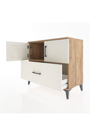 Hyperion Şifonyer Tek Raflı Tek Çekmeceli 2 Kapaklı 88x44x80 Çam-Aytaşı