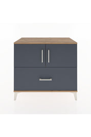 Hyperion Şifonyer Tek Raflı Tek Çekmeceli 2 Kapaklı 88x44x80 Çam-Antrasit