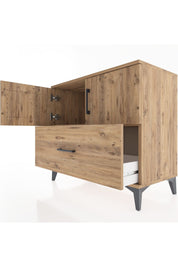 Hyperion Şifonyer Tek Raflı Tek Çekmeceli 2 Kapaklı 88x44x80 Çam-Çam