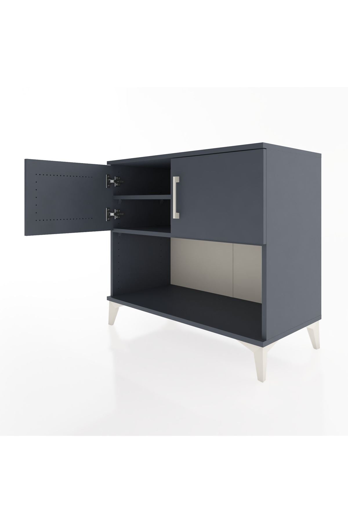 Hyperion Şifonyer 2 Raflı 2 Kapaklı 88x44x80 Antrasit-Antrasit