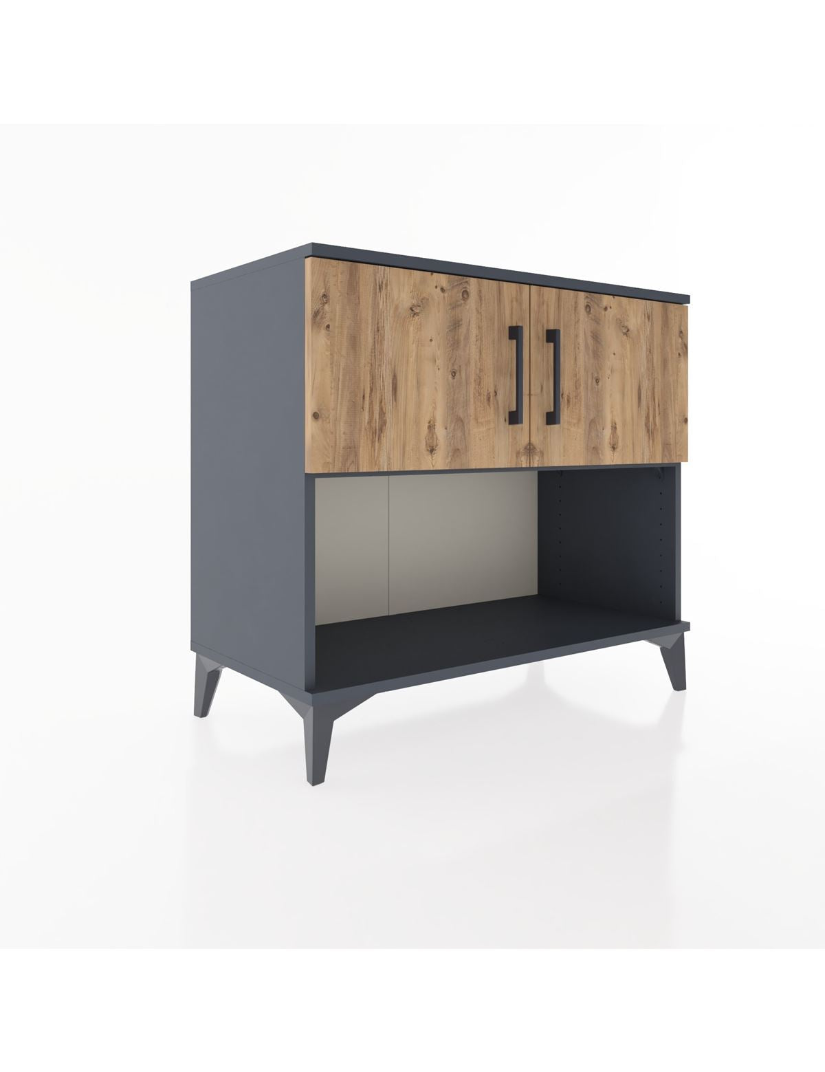 Hyperion Şifonyer 2 Raflı 2 Kapaklı 88x44x80 Antrasit-Çam