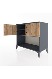 Hyperion Şifonyer 2 Raflı 2 Kapaklı 88x44x80 Antrasit-Çam