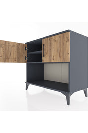 Hyperion Şifonyer 2 Raflı 2 Kapaklı 88x44x80 Antrasit-Çam