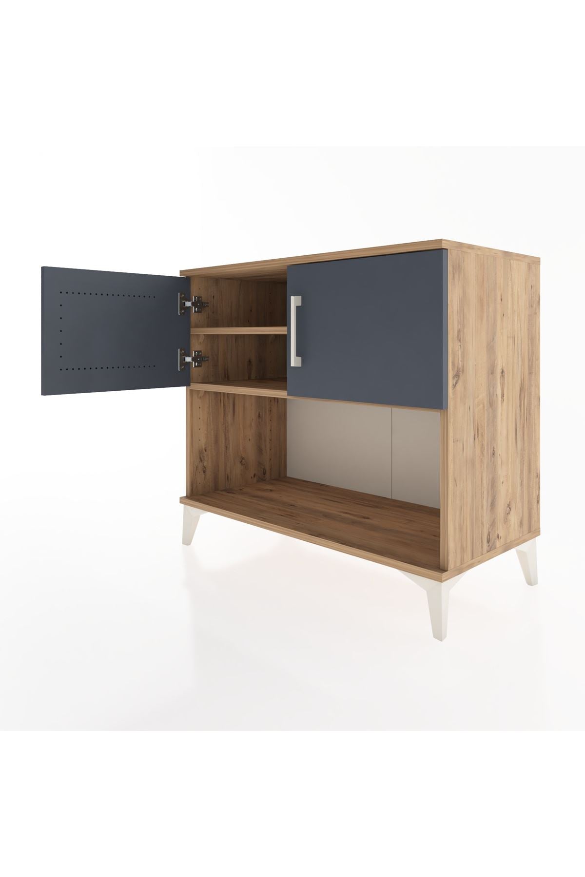 Hyperion Şifonyer 2 Raflı 2 Kapaklı 88x44x80 Çam-Antrasit