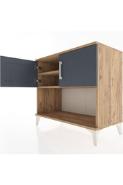 Hyperion Şifonyer 2 Raflı 2 Kapaklı 88x44x80 Çam-Antrasit