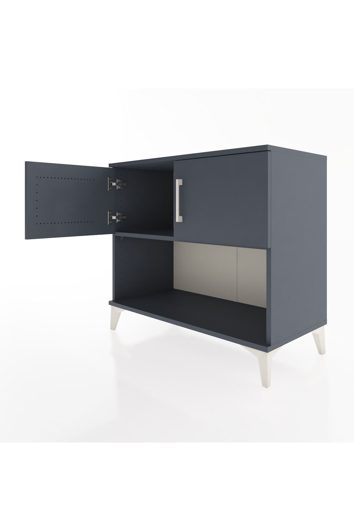 Hyperion Şifonyer Tek Raflı 2 Kapaklı 88x44x80 Antrasit-Antrasit