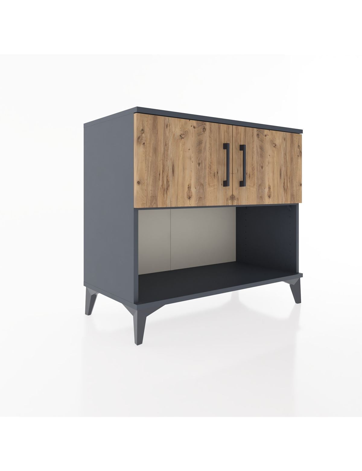 Hyperion Şifonyer Tek Raflı 2 Kapaklı 88x44x80 Antrasit-Çam