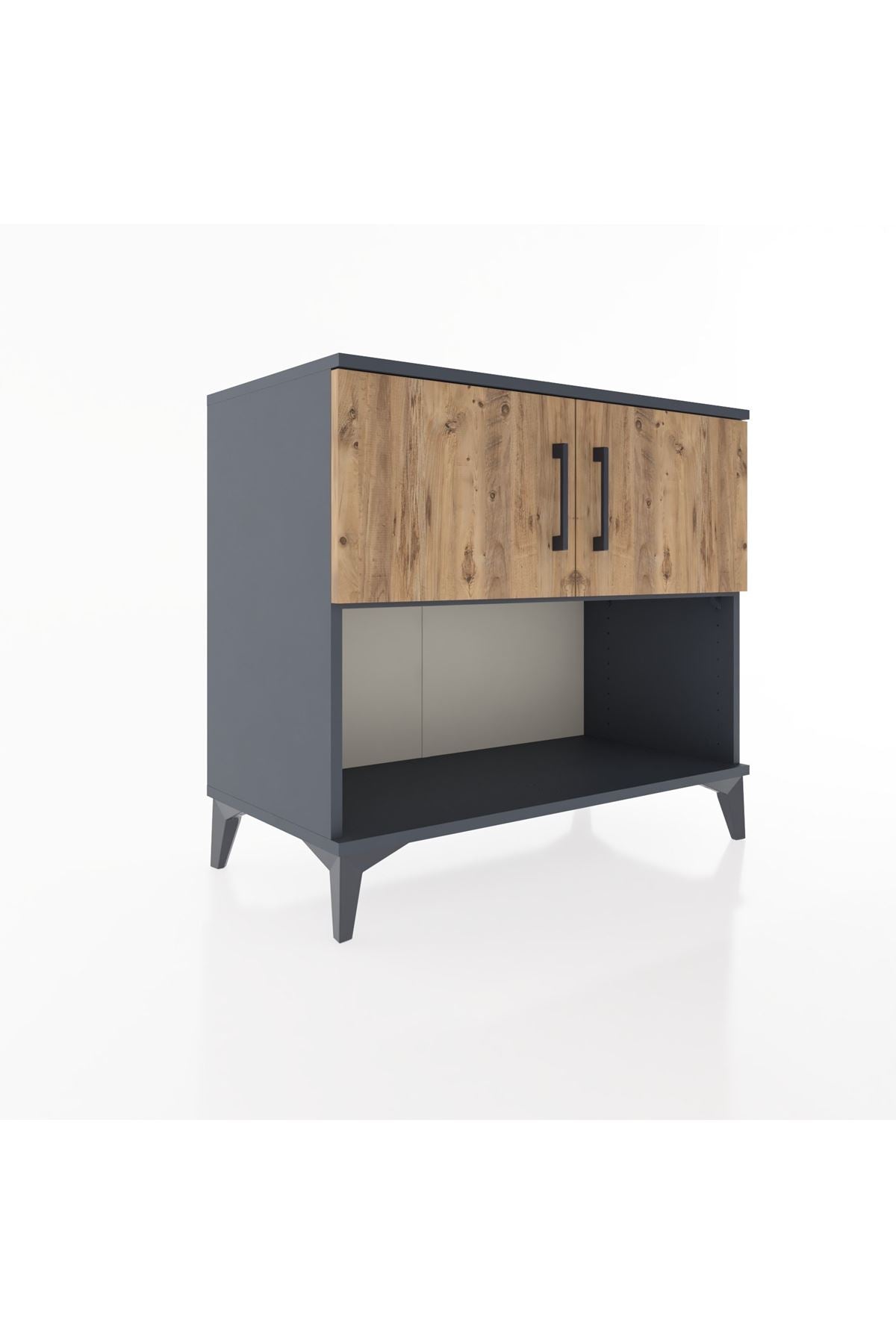 Hyperion Şifonyer Tek Raflı 2 Kapaklı 88x44x80 Antrasit-Çam