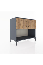 Hyperion Şifonyer Tek Raflı 2 Kapaklı 88x44x80 Antrasit-Çam