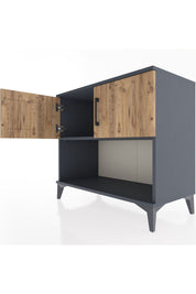 Hyperion Şifonyer Tek Raflı 2 Kapaklı 88x44x80 Antrasit-Çam