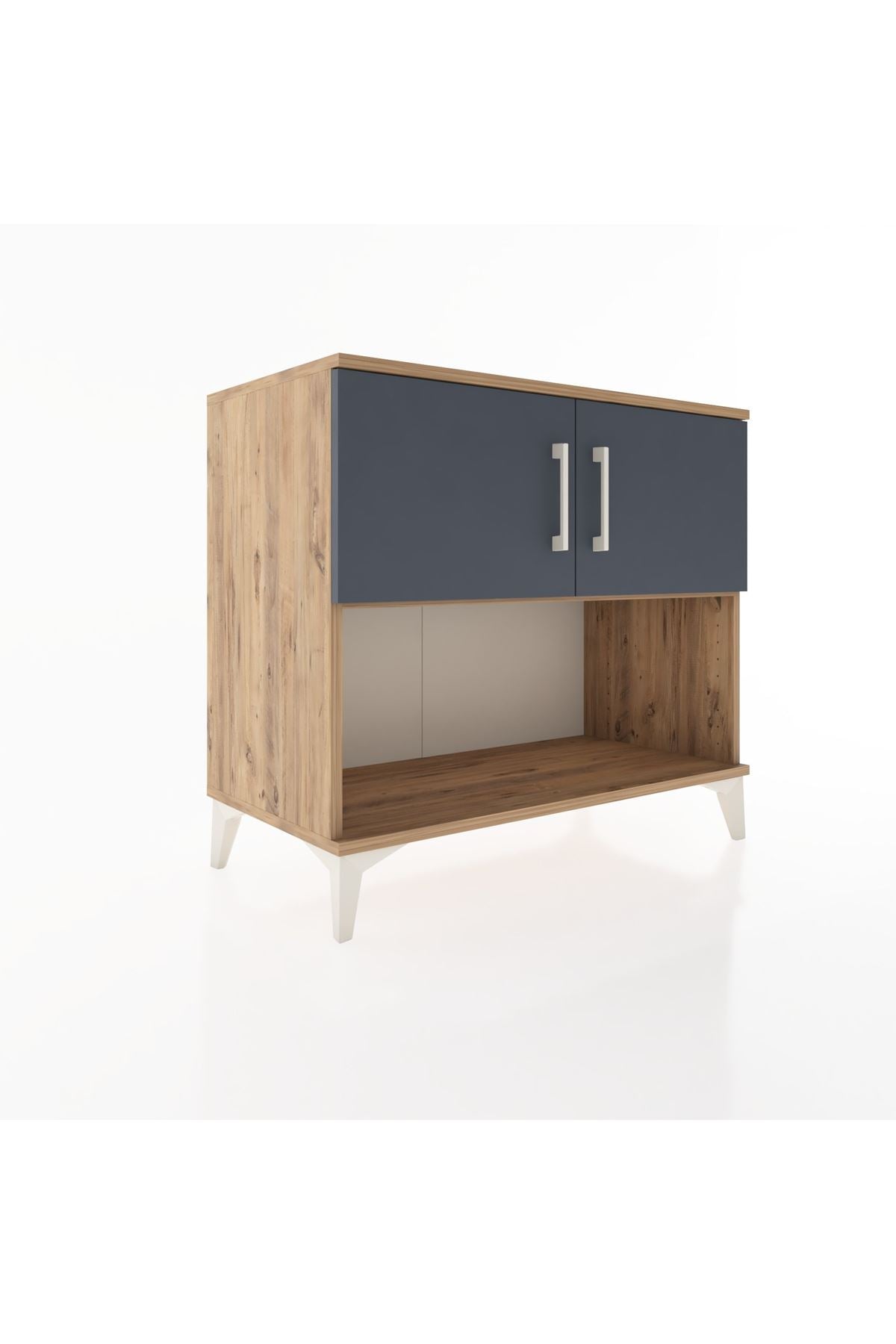 Hyperion Şifonyer Tek Raflı 2 Kapaklı 88x44x80 Çam-Antrasit