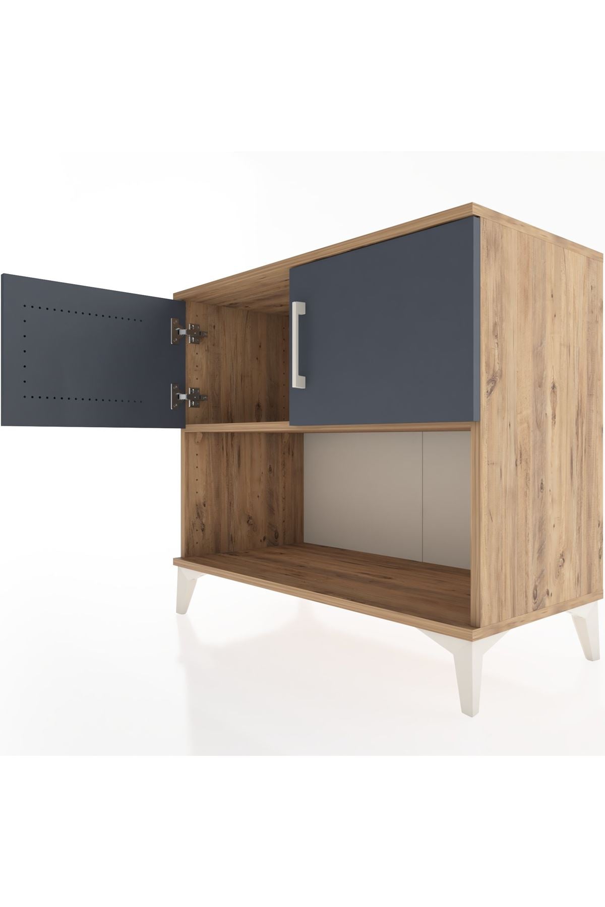 Hyperion Şifonyer Tek Raflı 2 Kapaklı 88x44x80 Çam-Antrasit