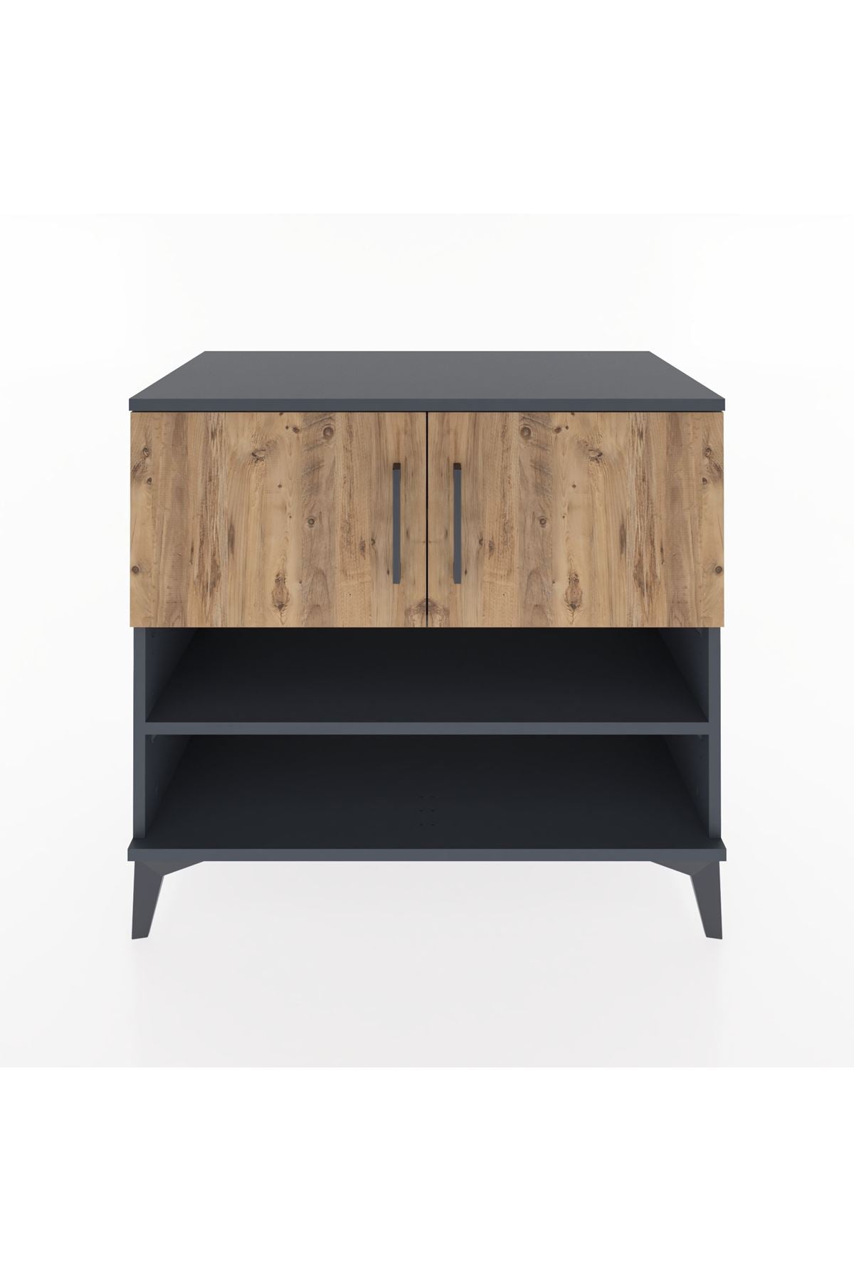 Hyperion Şifonyer 3 Raflı 2 Kapaklı 88x44x80 Antrasit-Çam