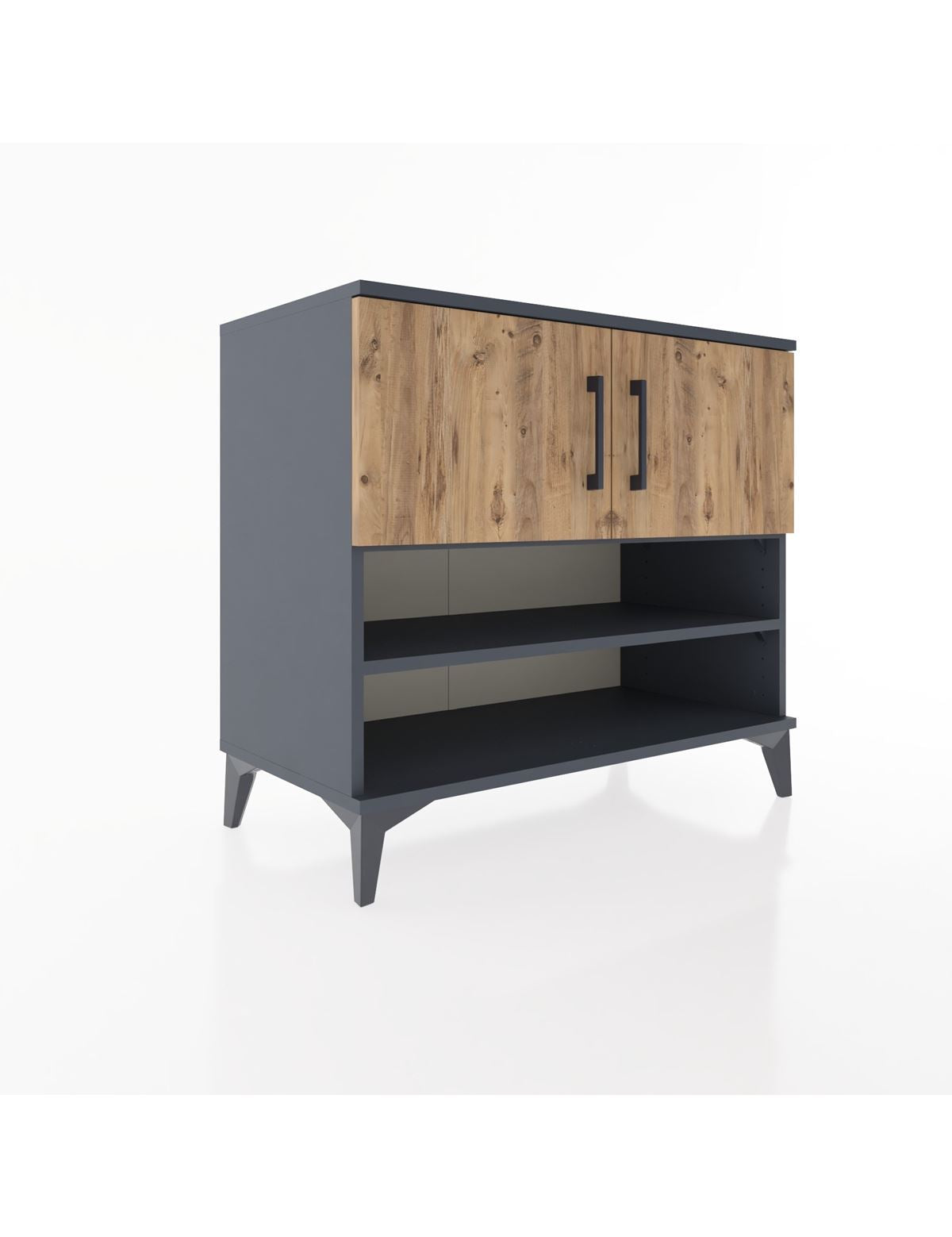 Hyperion Şifonyer 3 Raflı 2 Kapaklı 88x44x80 Antrasit-Çam